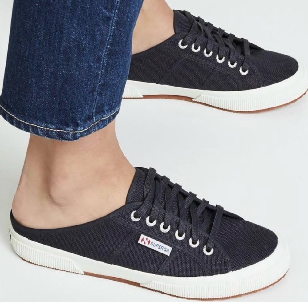 Superga Mules 7.5 in Navy